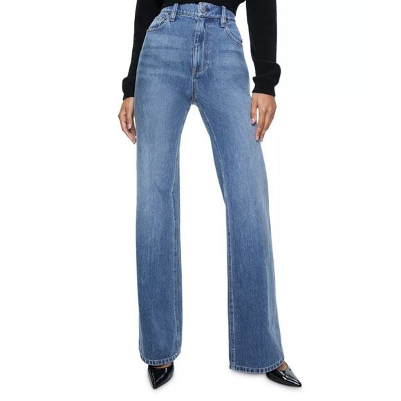Alice + Olivia Denim - Alice and Olivia Women Avery Blue Denim Weezy High Rise Wide Leg Jeans Size 25